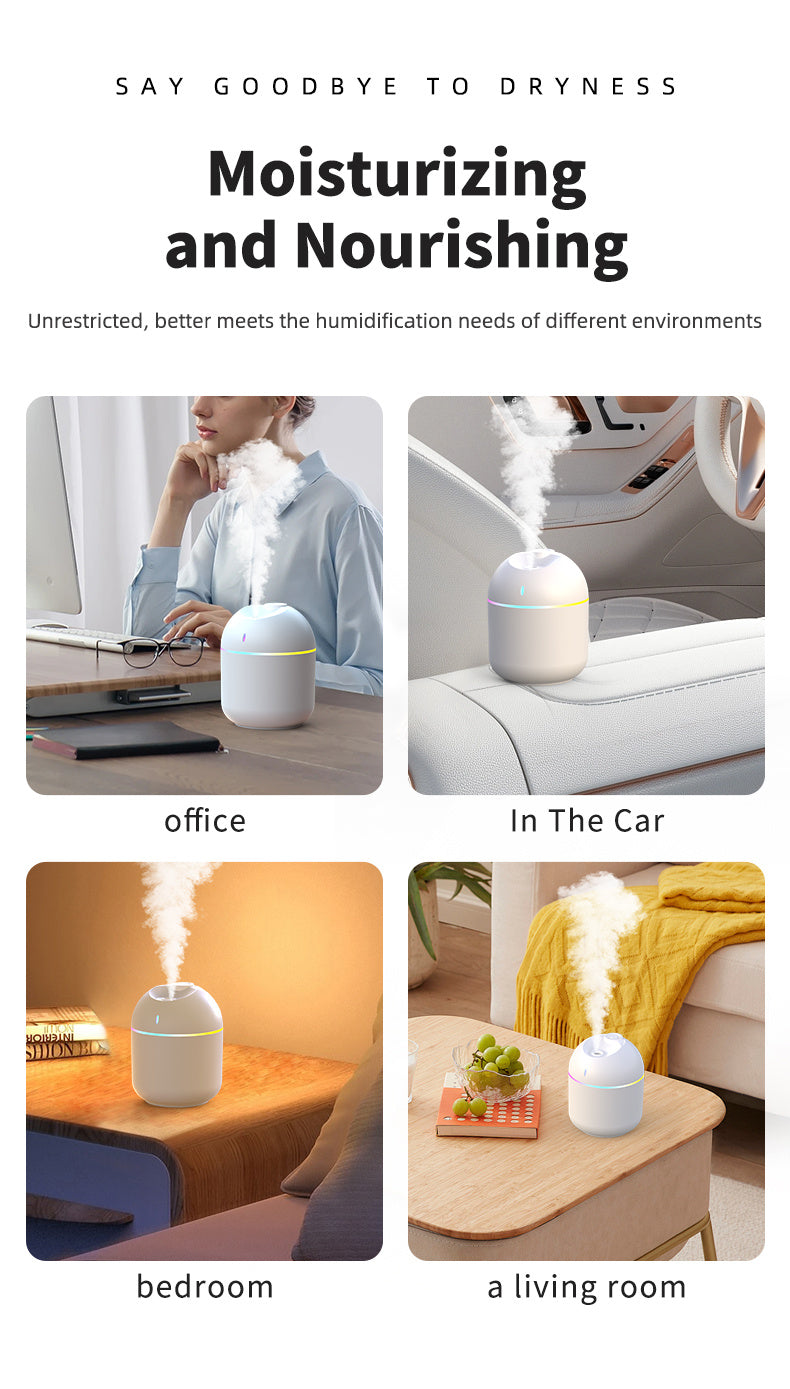 270ML Cool Mist Aroma Humidifier with LED Night Light